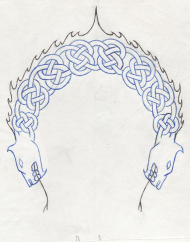 This is the traditional drawing created to figure out how to arrange the knots.